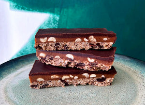 CBD Salted Peanut Caramel Slice